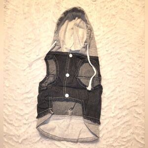 Dog denim & grey hoodie Large NEW